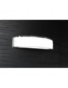 TOP LIGHT: Linear applique parete vetro curvo serigrafato bianco bordi laterali 50cm in offerta