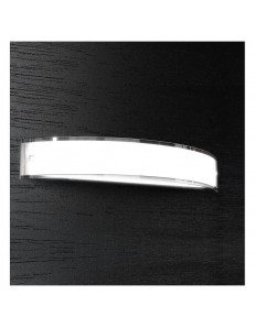 TOP LIGHT: Linear applique parete vetro curvo serigrafato bianco bordi laterali clear 70cm in