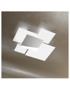 TOP LIGHT: Shadow bianca plafoniera soffitto lastra frontale lucida in acciaio media in offerta