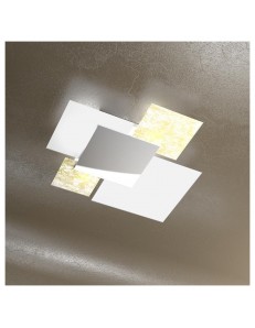 TOP LIGHT: Shadow foglia oro plafoniera soffitto lastra frontale lucida in acciaio media in offerta