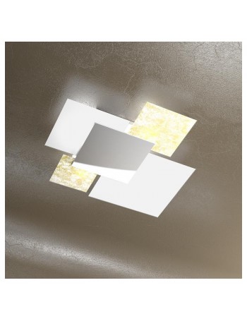 TOP LIGHT: Shadow foglia oro plafoniera soffitto lastra frontale lucida in acciaio media in offerta
