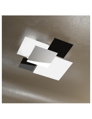 TOP LIGHT: Shadow media nera plafoniera soffitto lastra frontale lucida in acciaio in offerta