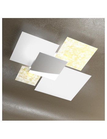 TOP LIGHT: Shadow grande foglia oro plafoniera soffitto lastra frontale lucida in acciaio in offerta