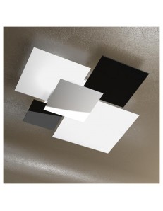 TOP LIGHT: Shadow grande nera plafoniera soffitto lastra frontale lucida in acciaio in offerta