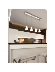 TOP LIGHT: Bullet sospensione conica a 3 luci regolabile bianco e cromo in offerta