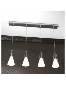 TOP LIGHT: Bullet sospensione conica a 3 luci regolabile bianco e cromo in offerta 2