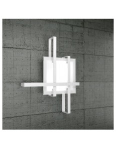 TOP LIGHT: Cross plafoniera soffitto fascia bianca con diffusore in vetro in offerta