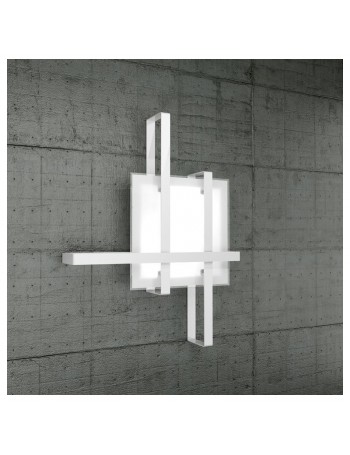 TOP LIGHT: Cross plafoniera soffitto fascia bianca con diffusore in vetro in offerta