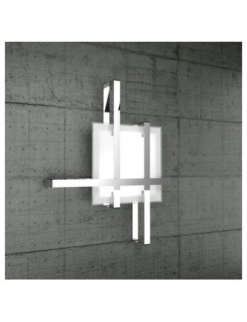 TOP LIGHT: Cross plafoniera soffitto fascia cromo con diffusore in vetro in offerta