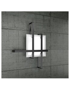 TOP LIGHT: Cross plafoniera soffitto fascia nero con diffusore in vetro in offerta