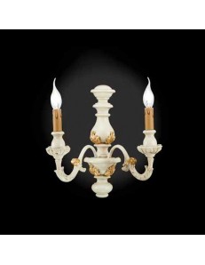 ONDALUCE: Agata lampada applique parete avorio oro classico 2 luci in offerta