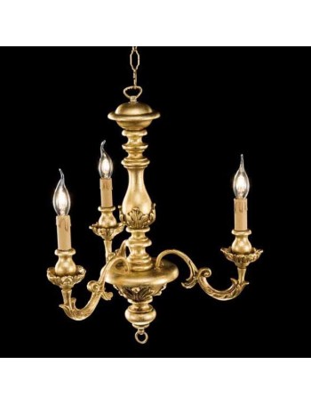 ONDALUCE: Agata lampadario sospensione legno oro classico 3 luci in offerta