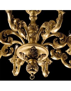 ONDALUCE: Agata lampadario sospensione legno oro classico 3 luci in offerta 2