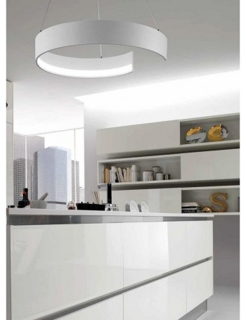 ONDALUCE: Sospensione LED metallo anello bianco regolabile in offerta