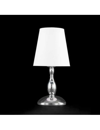 ONDALUCE: Lumetto abat jour comodino metallo cromato 1 luce paralume tessuto bianco gocce in offerta