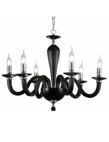 ONDALUCE: Lampadario a sospensione contemporaneo 6 bracci vetro nero in offerta