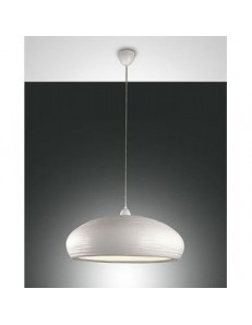 Lodge sospensione in metallo metallo rigato bianco 60cm 2