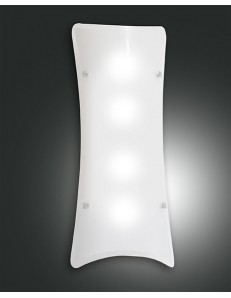 FABAS LUCE: Milton plafoniera vetro in lastra bianco 70cm in offerta