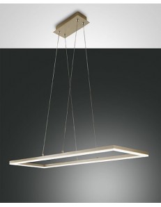 FABAS LUCE: Bard sospensione LED 52w rettangolare oro opaco luminosissima in offerta