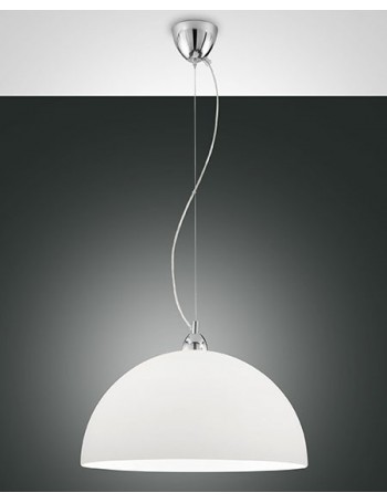 FABAS LUCE: Nice sospensione cupola regolabile vetro centrifugato colore bianco per cucina 46cm in