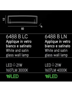 PERENZ: Applique LED rettangolare vetro serigrafato moderna luce calda in offerta 2