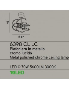 PERENZ: Plafoniera LED moderna metallo cromo lucido luce calda in offerta 2