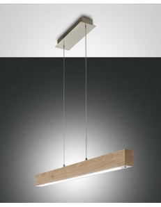 FABAS LUCE: Badia sospensione barra legno naturale quercia led regolazione al tocco altezza