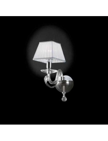 ONDALUCE: Alzira applique lampada parete vetro con paralume in organza in offerta