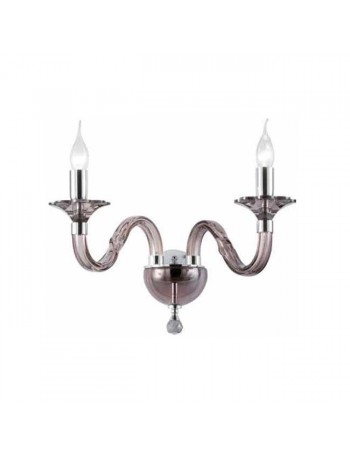 ONDALUCE: Verdi applique vetro fume 2 bracci con decorazioni in cristallo ottico in offerta