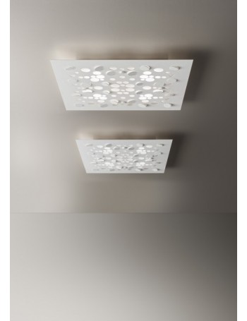 ANTEALUCE: Planet plafoniera LED quadrata metallo inciso luce calda bianca design 50cm in offerta