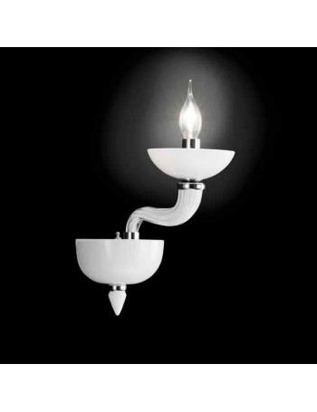 ONDALUCE: Applique lampada parete contemporaneo bianco latte 1 braccio vetro in offerta