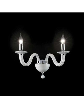 ONDALUCE: Applique lampada parete contemporaneo bianco latte 2 bracci in offerta