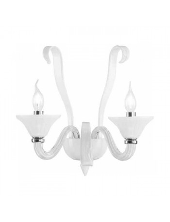 ONDALUCE: Manon applique stilizzato bianco latte 2 bracci decorazioni floreali in offerta