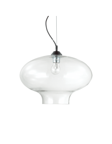 IDEAL LUX: Bistro sp1 roud sospensione vetro trasparente altezza regolabile 40cm in offerta