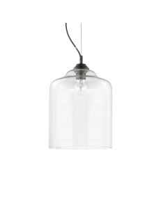 IDEAL LUX: Bistro sp1 square sospensione vetro trasparente altezza regolabile 24cm in offerta