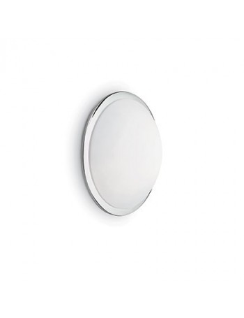 IDEAL LUX: Ring pl3 plafoniera rotonda cromo e vetro bianco acidato e soffiato 35cm in offerta