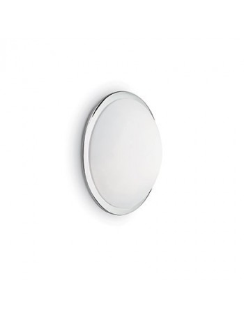 IDEAL LUX: Ring pl2 plafoniera rotonda cromo e vetro bianco acidato e soffiato 30cm in offerta