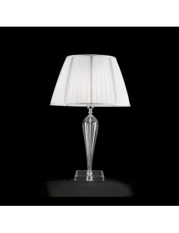 ONDALUCE: Ravel lume vetro trasparente decorazioni cromo paralume tessuto in offerta