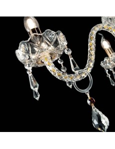 ONDALUCE: Dallas lampadario cristallo decoro oro 3 bracci con pendenti per ingresso in offerta 2