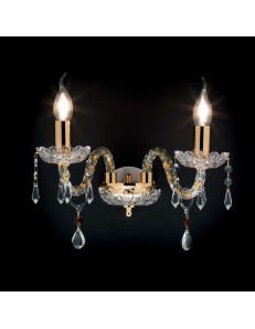 ONDALUCE: Dallas applique doppio cristallo decoro oro con pendenti in offerta