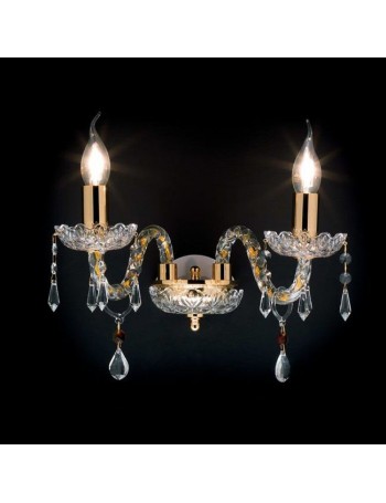 ONDALUCE: Dallas applique doppio cristallo decoro oro con pendenti in offerta