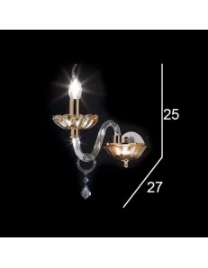 ONDALUCE: Patricia applique cristallo decoro ambra oro con pendenti in offerta 2
