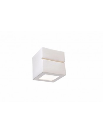 GLOBO LIGHTING: Applique quadrata in ceramica verniciabile bianca decoro parete in offerta