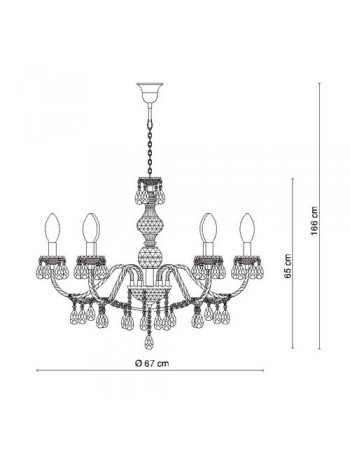 GLOBO LIGHTING: Lampadario 6 bracci acrilico pendenti in offerta