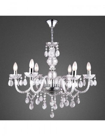 GLOBO LIGHTING: Lampadario 6 bracci acrilico trasparente pendenti in offerta