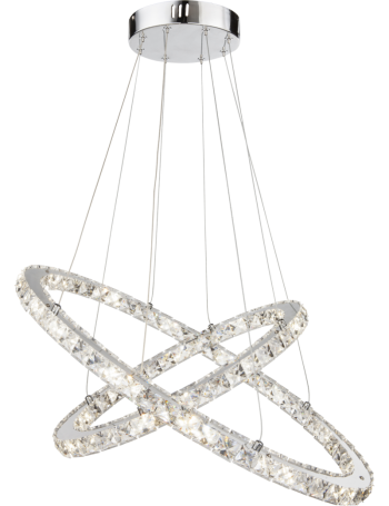 GLOBO LIGHTING: Marilyn lampadario LED anelli cristallo regolabile regolabile 50cm in offerta