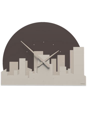 CALLEADESIGN: Skyline orologio metropoli mezzaluna legno color tortora marrone in offerta