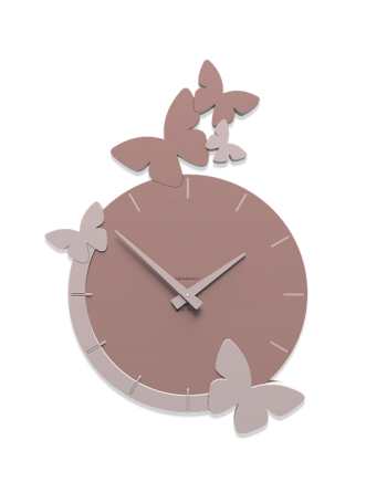 CALLEADESIGN: Butterfly fly orologio da parete tondo moderno legno color rosa nuvola in offerta
