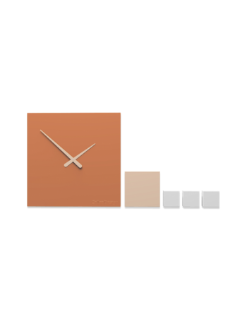 CALLEADESIGN: Kubo grande orologio orizzontale da parete moderno legno colore terracotta in offerta
