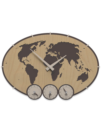 CALLEADESIGN: Greenwich orologio da parete design planisfero mondo legno noce in offerta